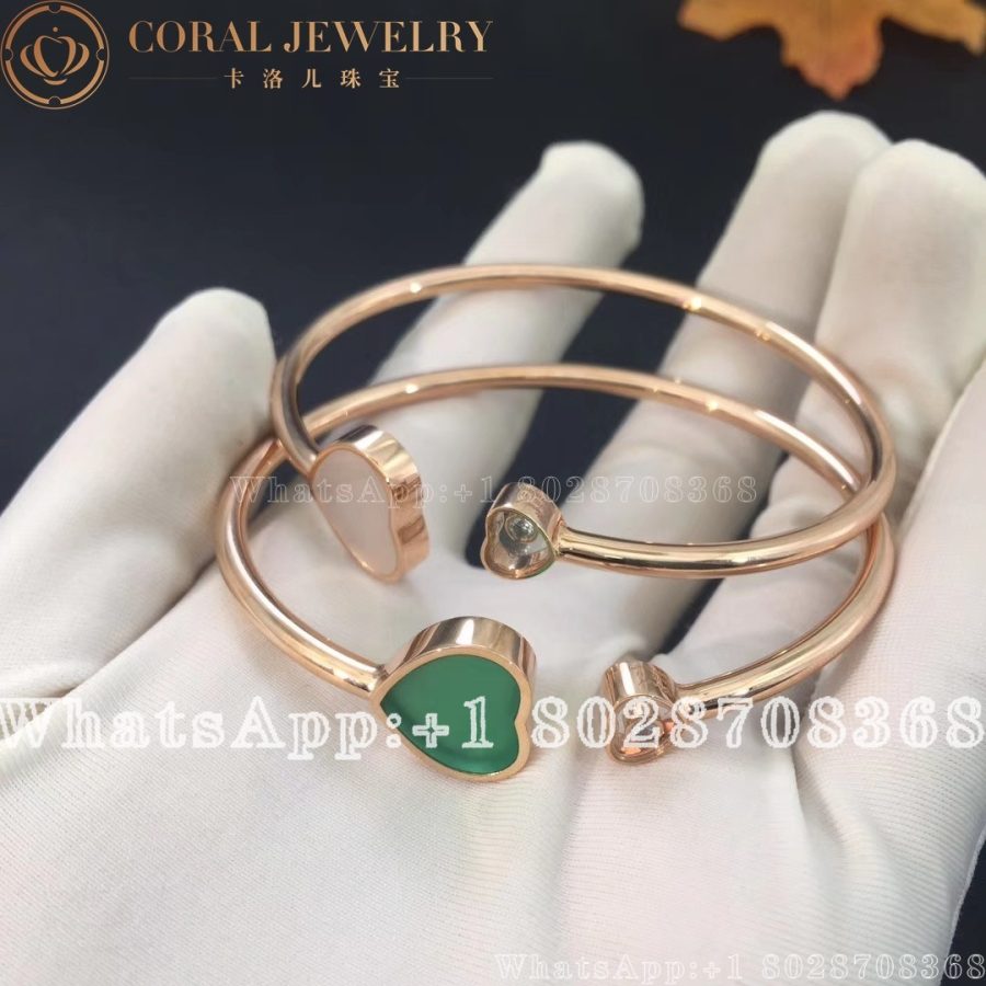 Chopard Happy Hearts Rose Gold Mother-of-Pearl Diamond Bangle 857482-5302 - Image 3