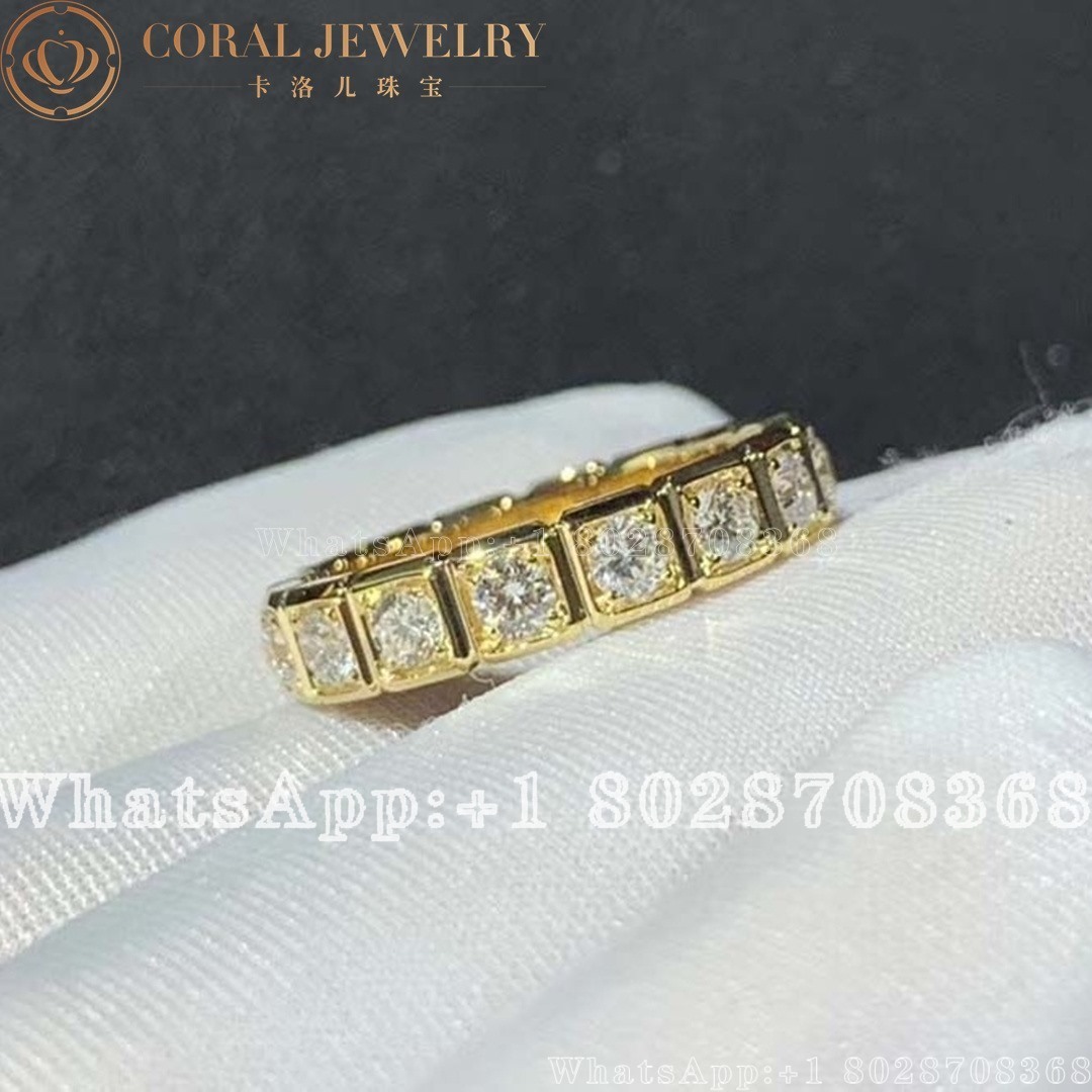 Chopard Ice Cube Ring Ethical Yellow Gold Half Set Diamonds Ref Number829834 0039 Coral (3)