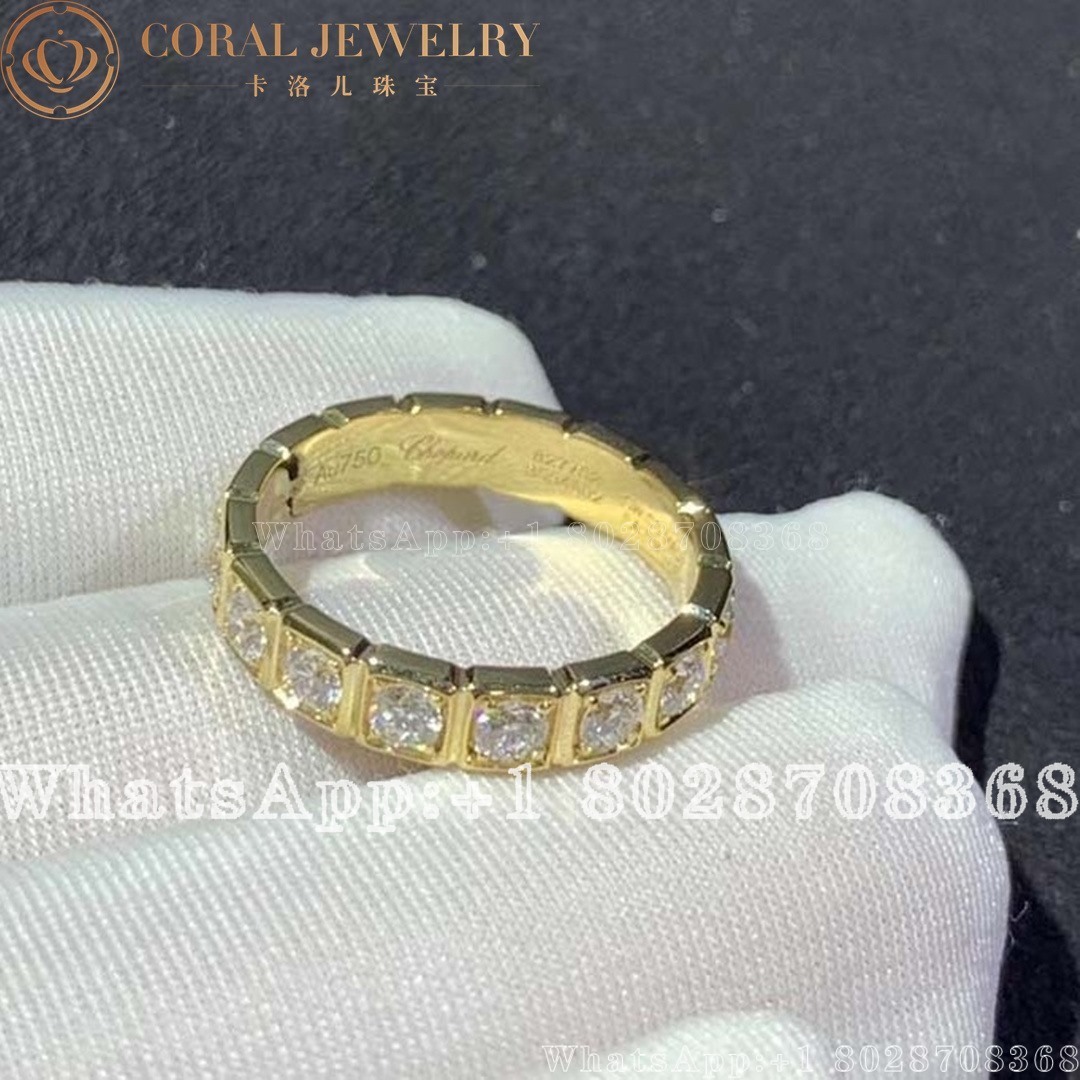 Chopard Ice Cube Ring Ethical Yellow Gold Half Set Diamonds Ref Number829834 0039 Coral (6)