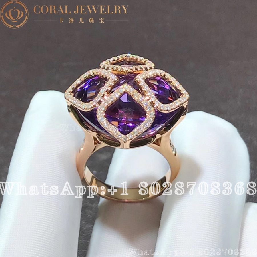 Chopard IMPERIALE Cocktail Rose Gold Amethyst Ring 829563-1008 - Image 5