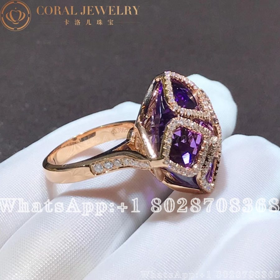 Chopard IMPERIALE Cocktail Rose Gold Amethyst Ring 829563-1008 - Image 6