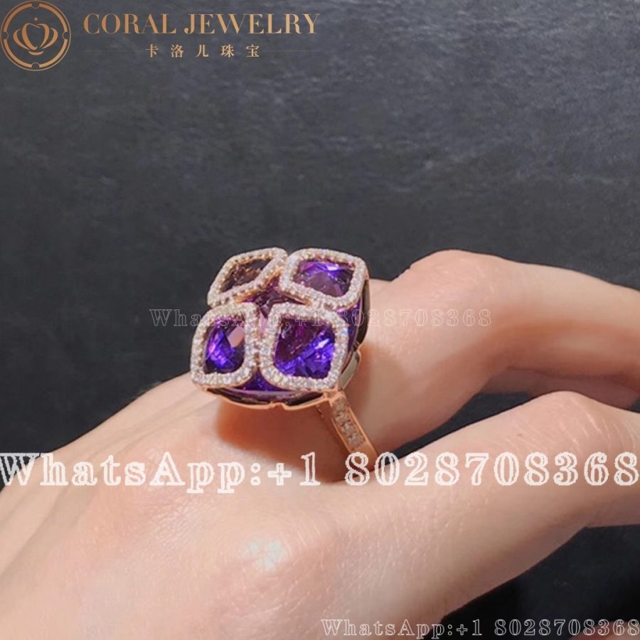 Chopard IMPERIALE Cocktail Rose Gold Amethyst Ring 829563-1008 - Image 7