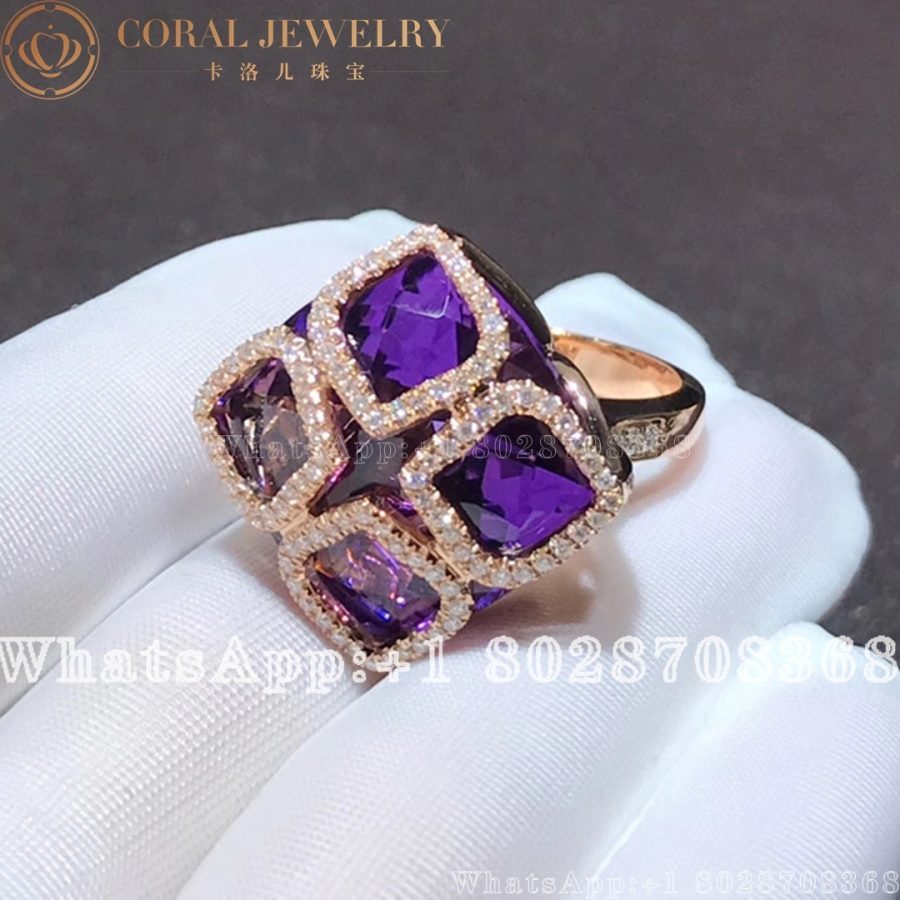 Chopard IMPERIALE Cocktail Rose Gold Amethyst Ring 829563-1008 - Image 3