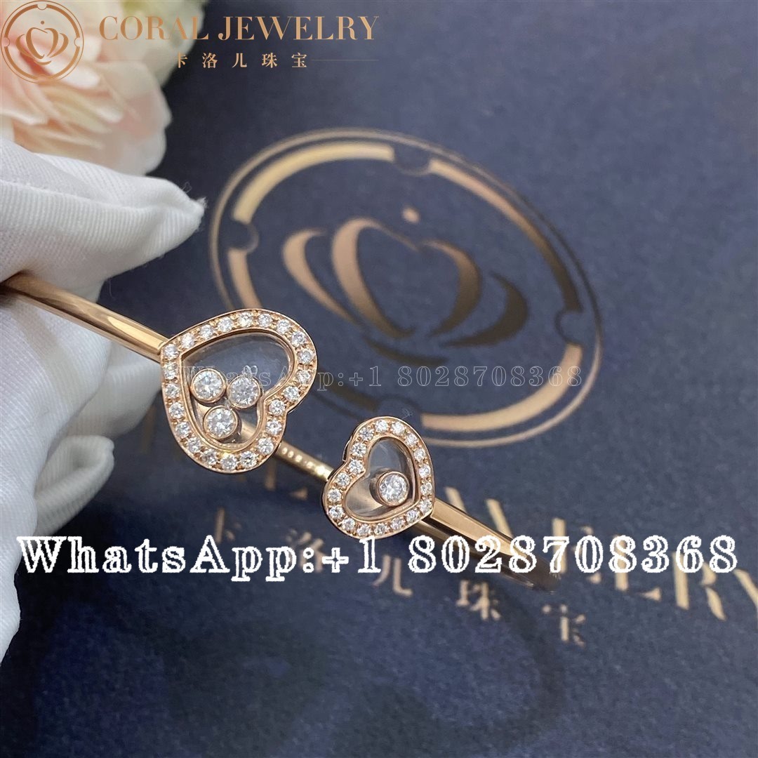 Chopard Happy Diamond Icons Rose Gold Diamond Bracelet 85a614 5001 Coral (8)