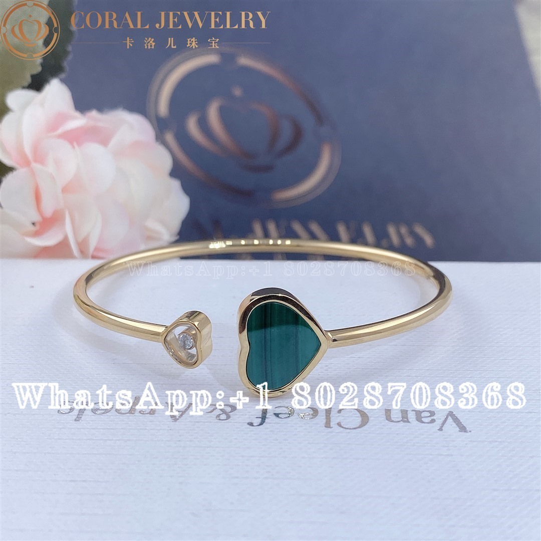 Chopard Happy Hearts Rose Gold Malachite Diamond Bangle 857482 5105 Coral (1)