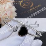 Chopard Happy Hearts White Gold Onyx Diamond Bangle 857482-1202 - Image 4