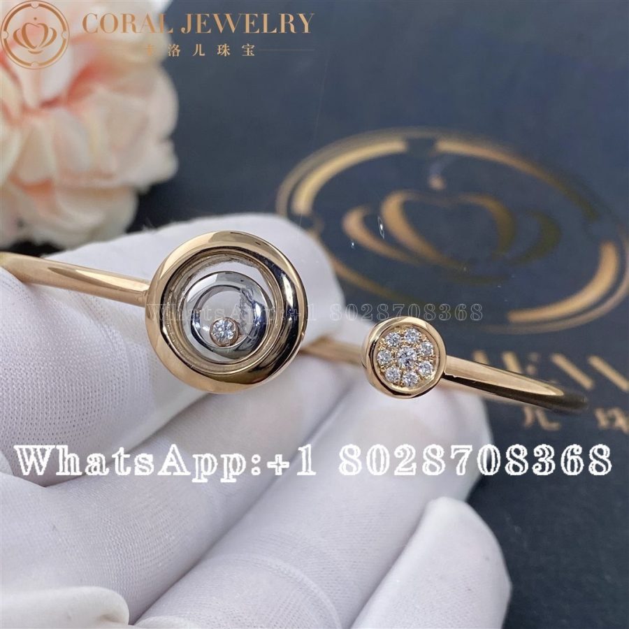 Chopard Happy Spirit Bangle, Ethical Rose Gold, Ethical White Gold, Diamonds @858230-9001 - Image 3