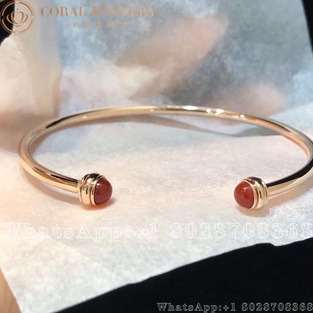 Piaget Possession Open Bangle Bracelet Rose Gold Carnelian Coral (2)