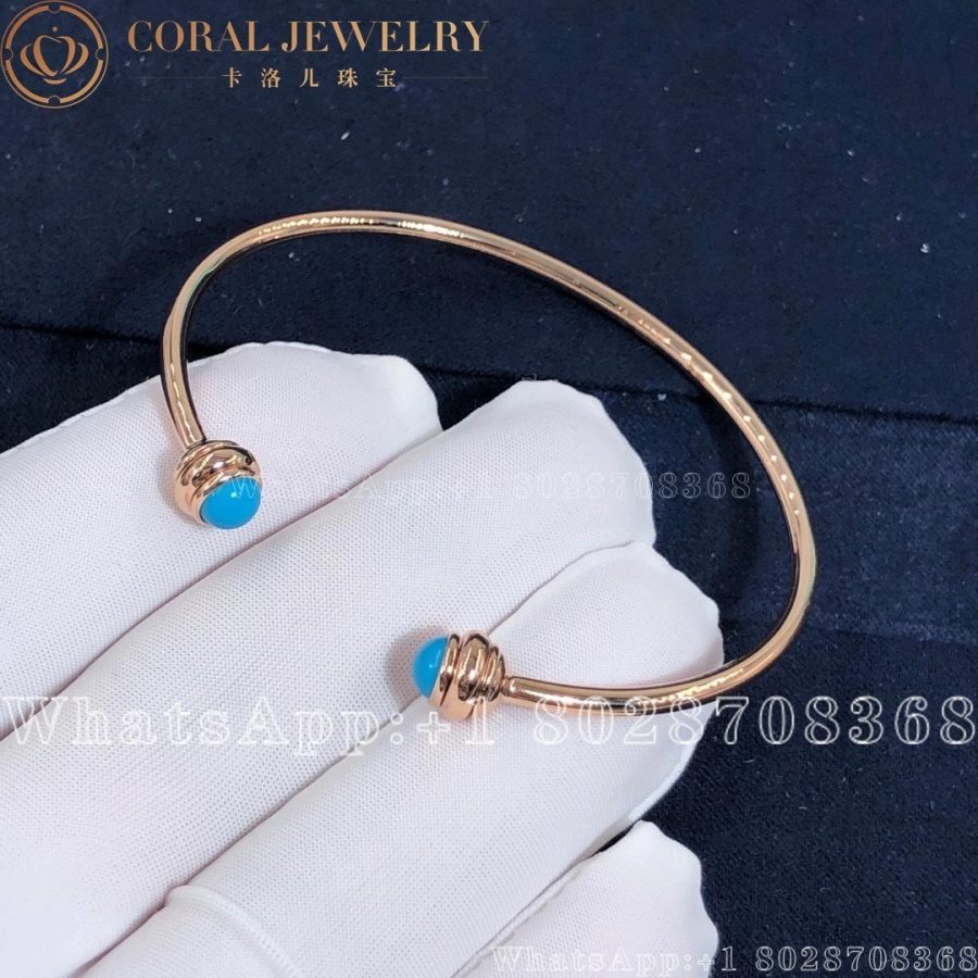 Piaget Possession Open Bangle Bracelet Rose Gold Turquoise G36PC800 - Image 4