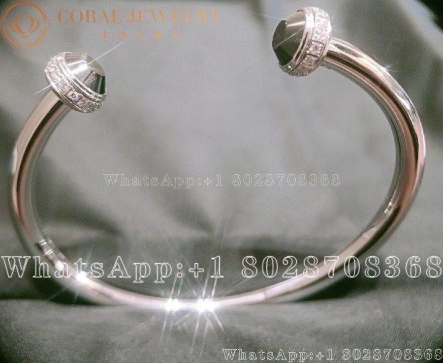 Piaget Possession White Gold Ceramic Diamond Open Bangle Bracelet G36PG300 - Image 3