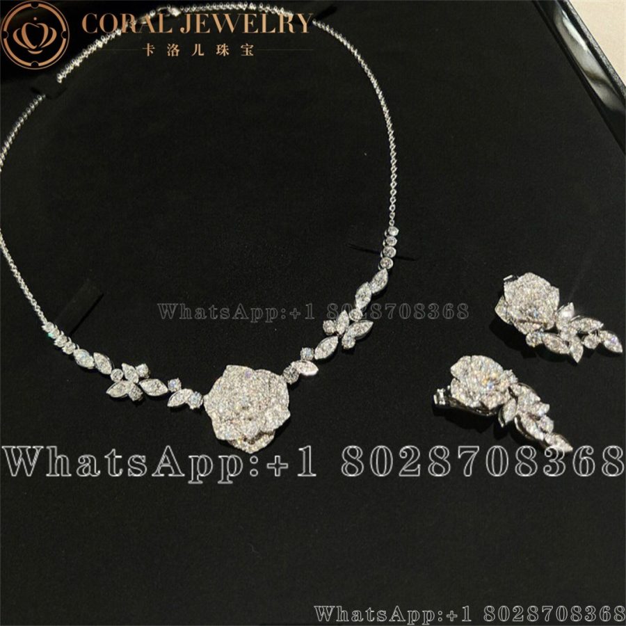 Piaget Rose Necklace White Gold Diamond Necklace G37UA600 - Image 4