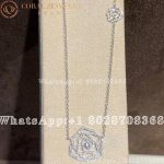 Piaget Rose Pendant in 18k White Gold with Diamonds Pendant G33U0083 - Image 5
