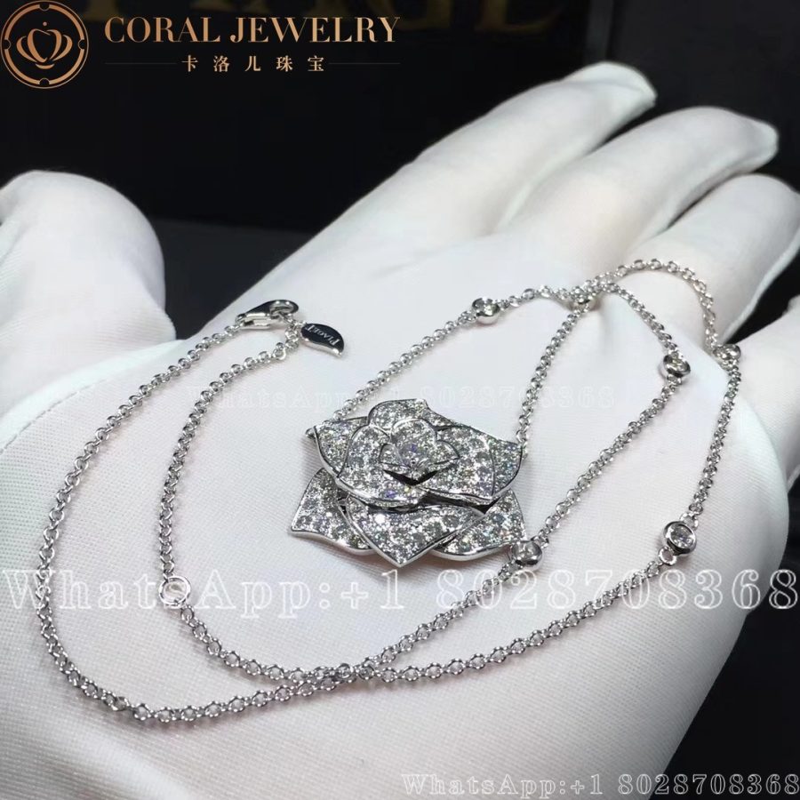 Piaget Rose Pendant White Gold Diamond Pendant G33U0056 - Image 11