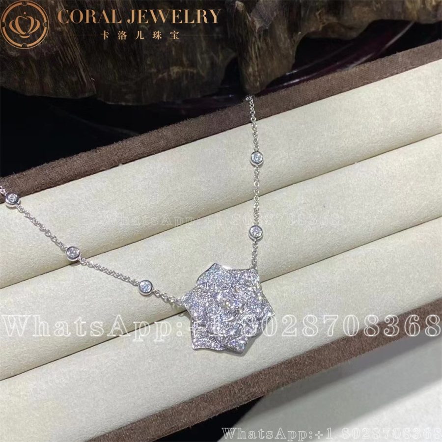 Piaget Rose Pendant White Gold Diamond Pendant G33U0056 - Image 5