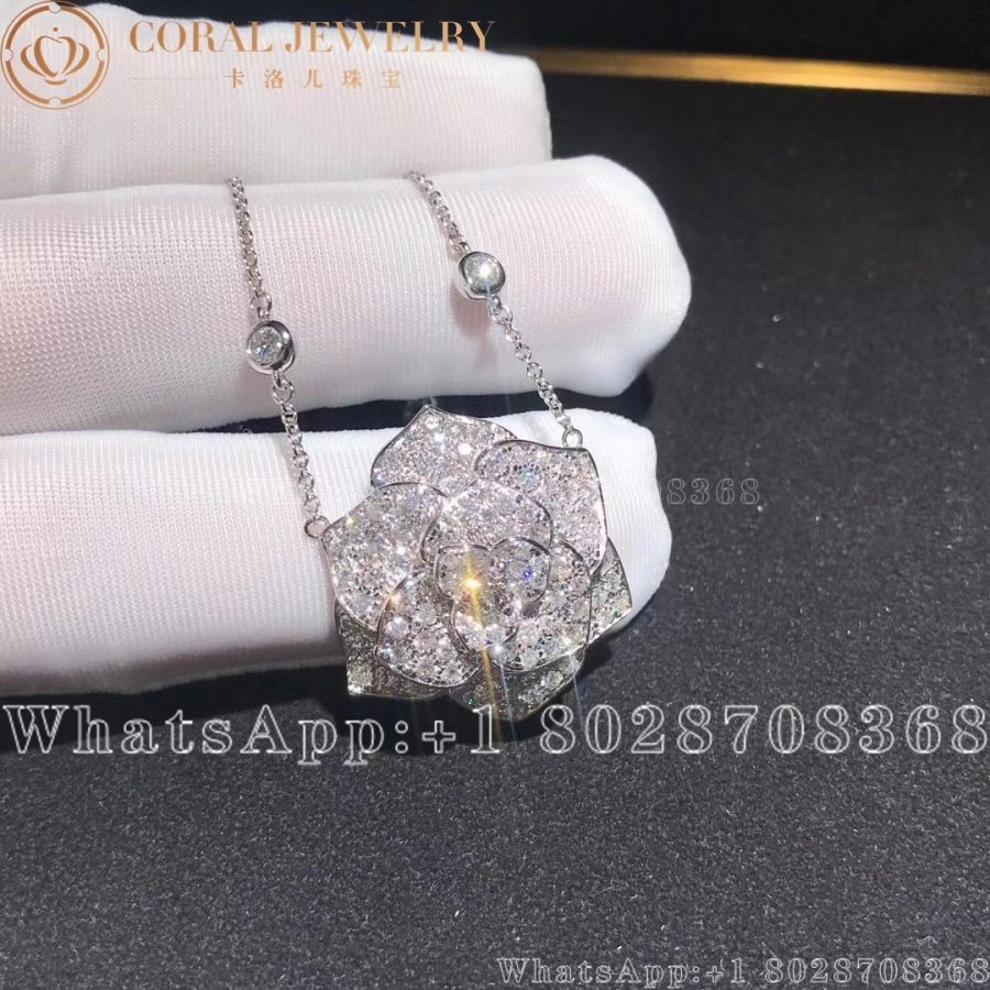 Piaget Rose Pendant White Gold Diamond Pendant G33U0056 - Image 8