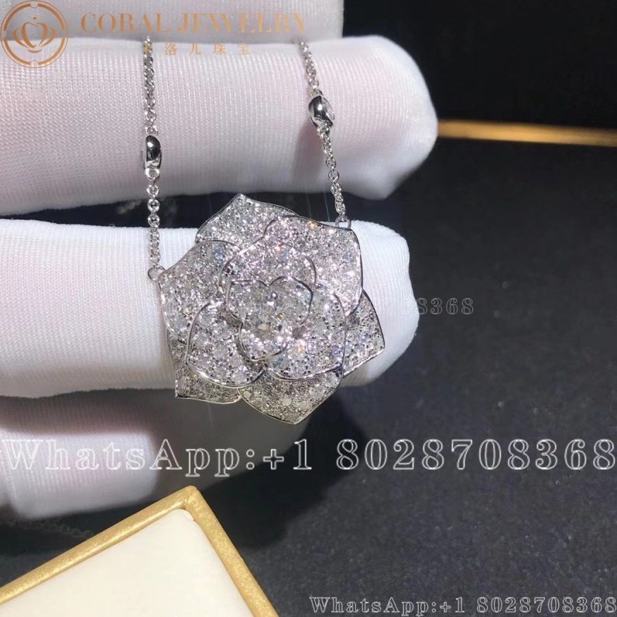 Piaget Rose Pendant White Gold Diamond Pendant G33U0056 - Image 9