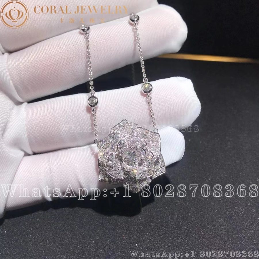 Piaget Rose Pendant White Gold Diamond Pendant G33U0056 - Image 10