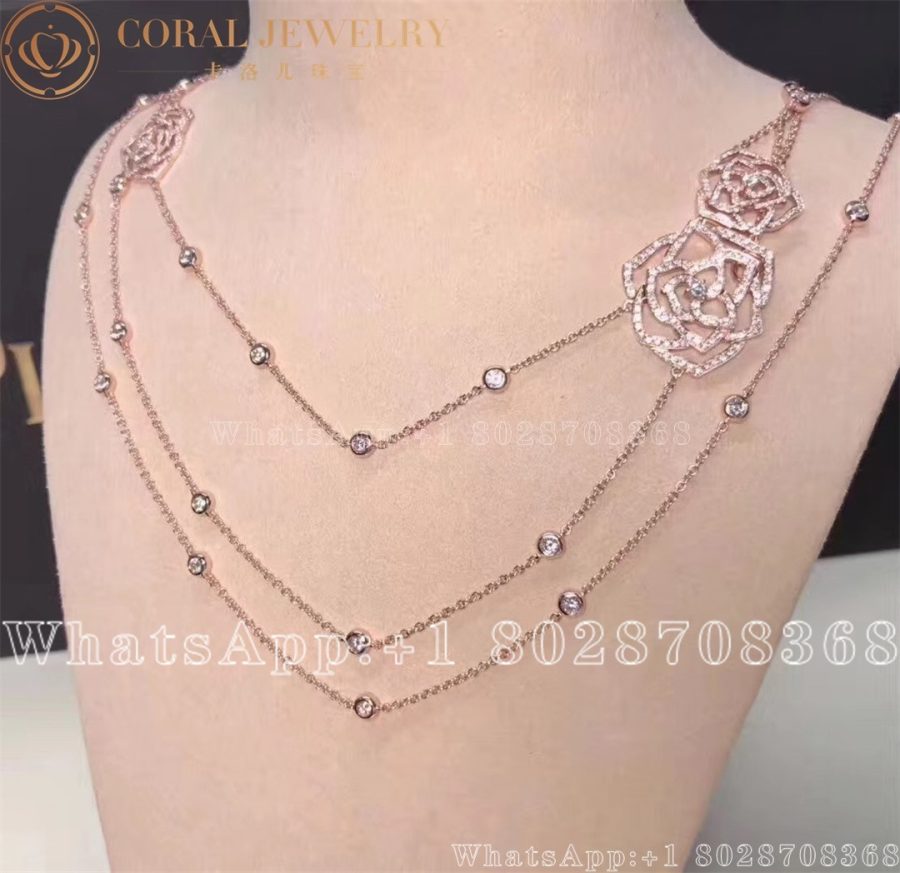 Piaget Rose Rose Gold Diamond Long Necklace G37U9700 - Image 3