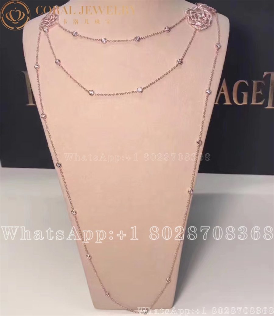 Piaget Rose Rose Gold Diamond Long Necklace G37U9700 - Image 5