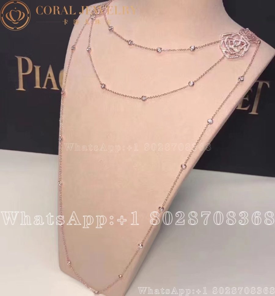 Piaget Rose Rose Gold Diamond Long Necklace G37U9700 - Image 6