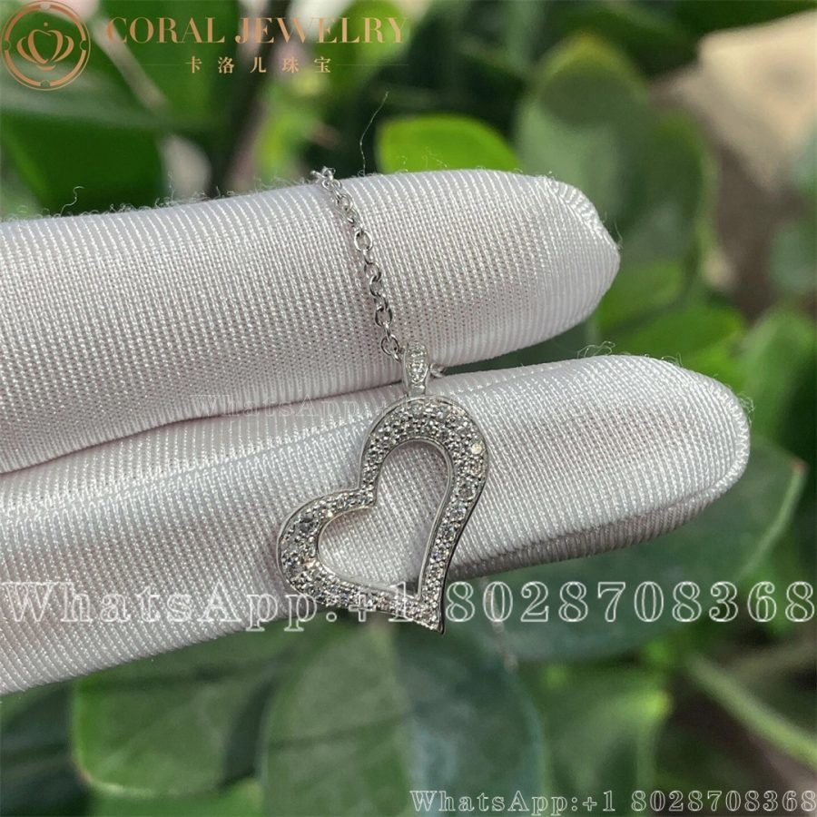 Piaget Diamond Heart Necklace in 18K White Gold 0.24 CT - Image 4