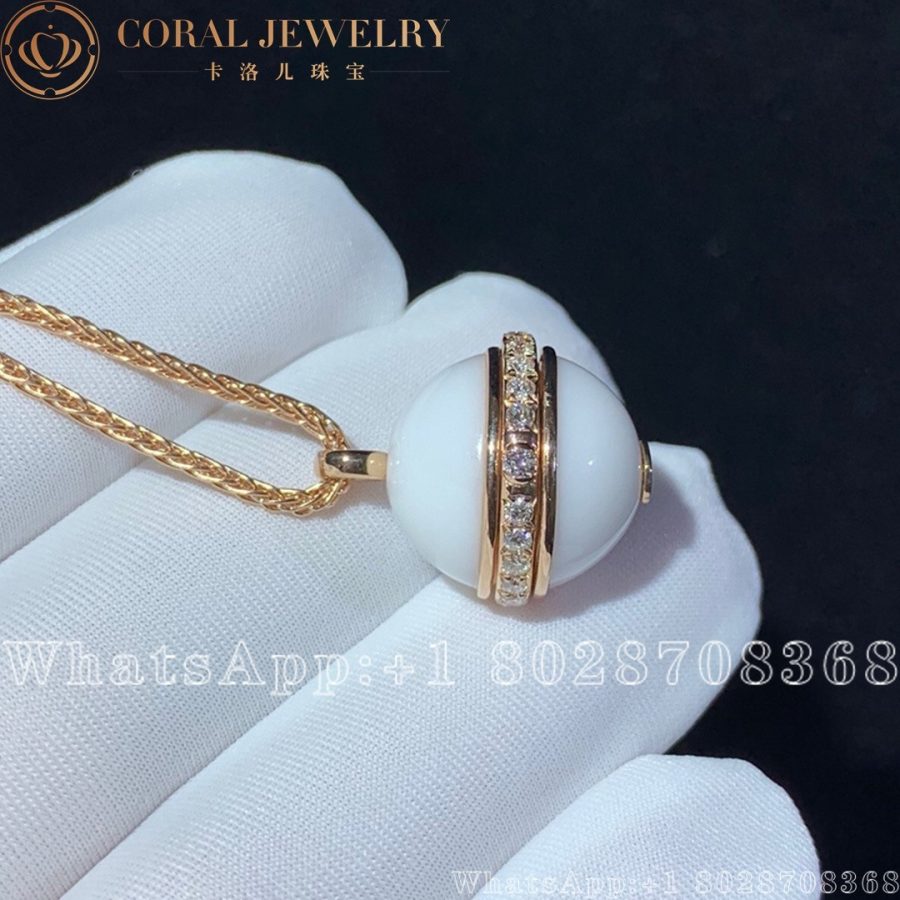 Piaget Possession Pendant Rose Gold Chalcedony Diamond Pendant G33PD400 - Image 5