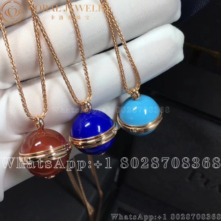 Piaget Possession Pendant Rose Gold Turquoise Diamond Pendant G33PA400 - Image 3