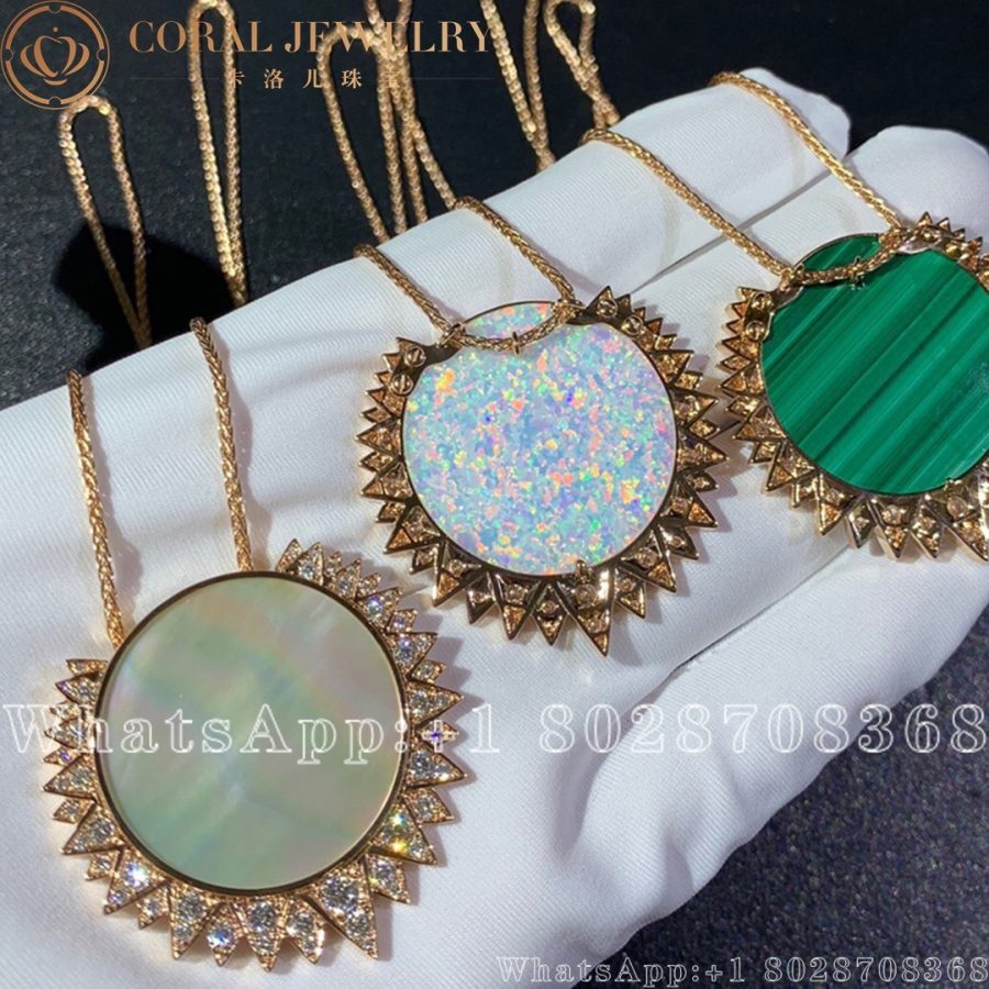 Piaget Sunlight Pendant Rose Gold Mother-of-Pearl Diamond Pendant G33L7G00 - Image 3