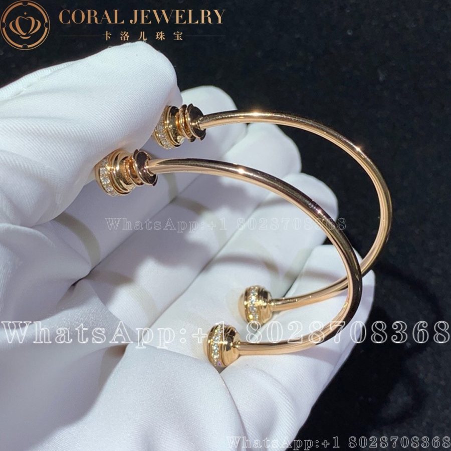 Piaget Possession Earrings Rose Gold Diamond Open Hoop Earrings G38PV600 - Image 4
