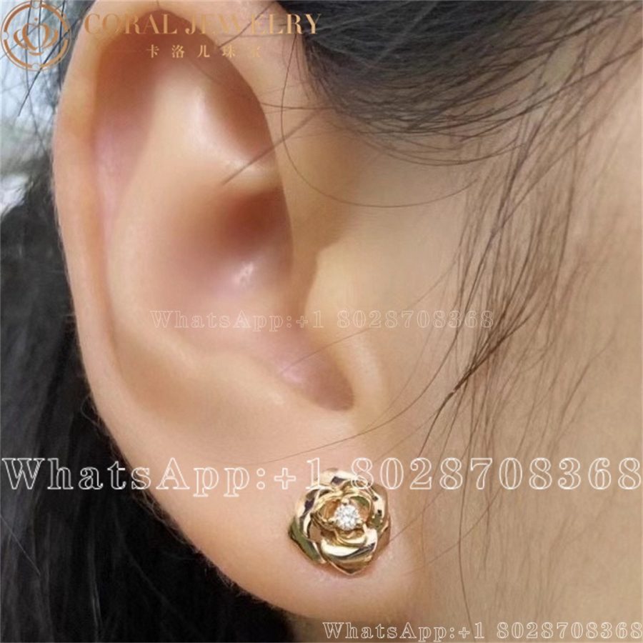 Piaget Rose Earrings Rose Gold Diamond Earrings G38U0043 - Image 4