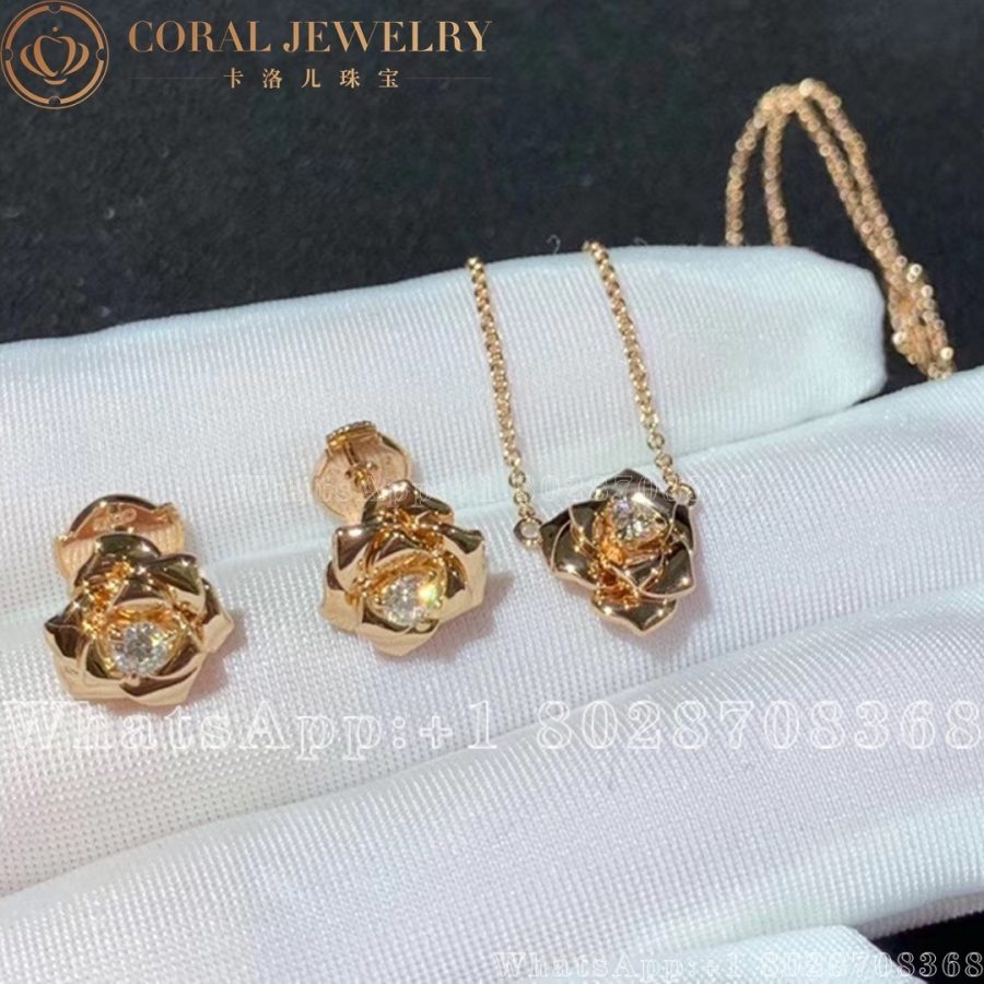 Piaget Rose Earrings Rose Gold Diamond Earrings G38U0043 - Image 3