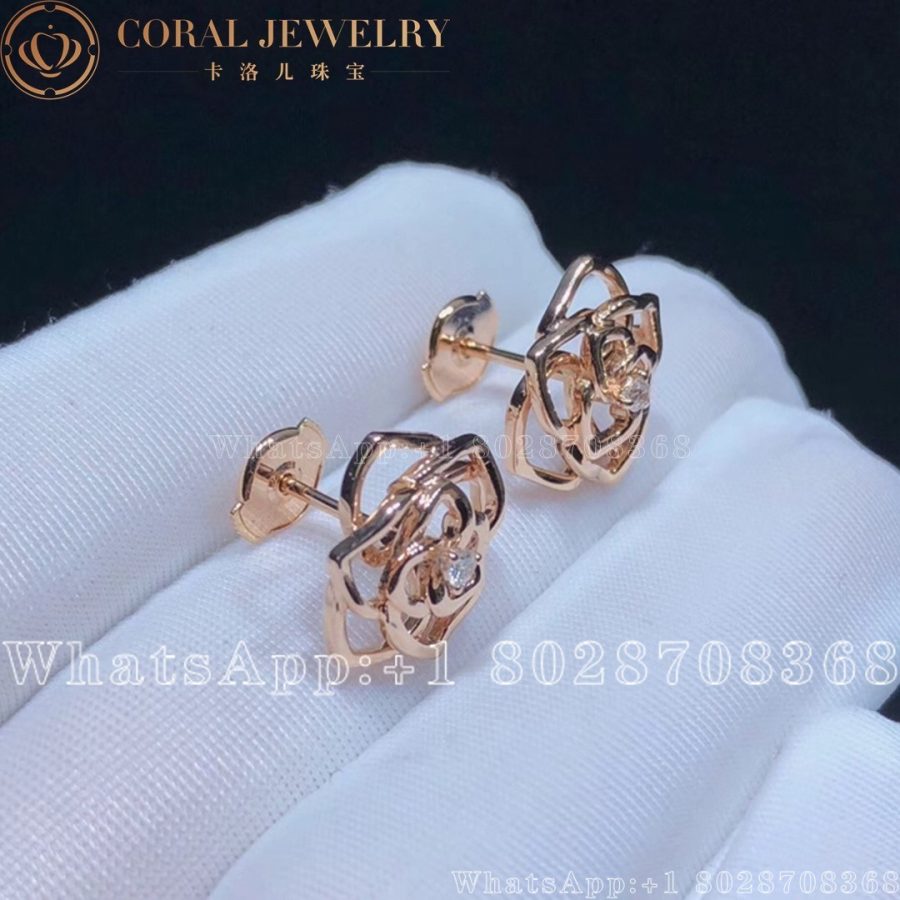 Piaget Rose Earrings Rose Gold Diamond Earrings G38U0069 - Image 3