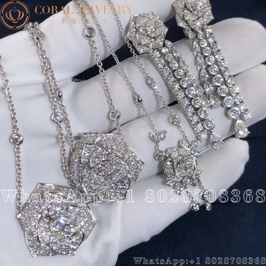 Piaget Rose Earrings White Gold Diamond Earrings G38M4600 - Image 6