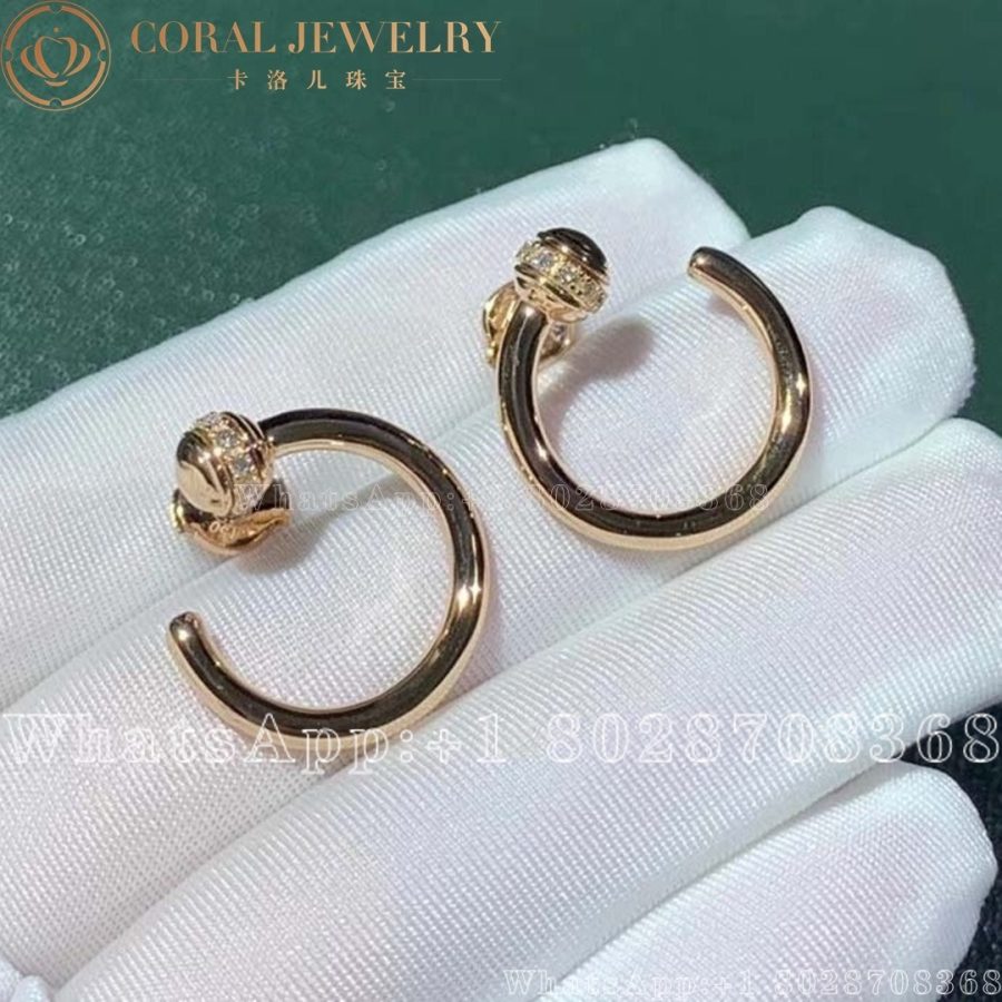 Piaget Rose Gold Diamond Open Hoop Earrings G38PV700 - Image 6