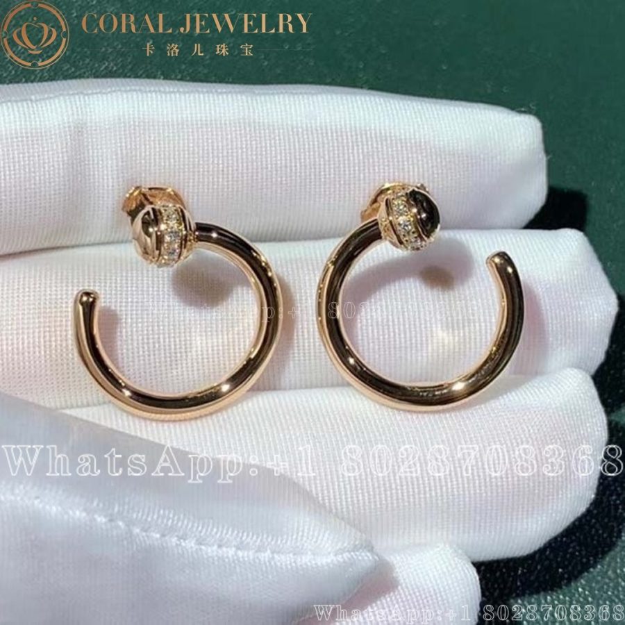 Piaget Rose Gold Diamond Open Hoop Earrings G38PV700 - Image 7