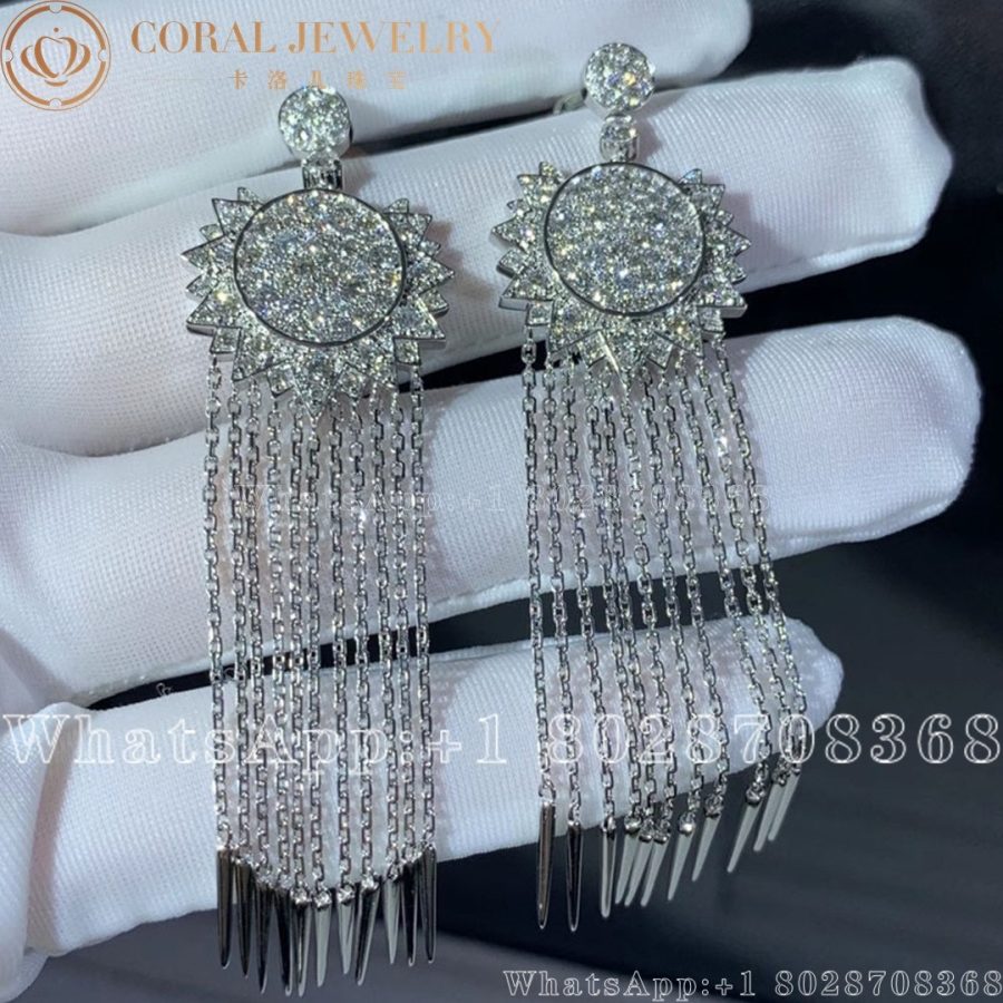 Piaget Sunlight White Gold Diamond Chain Earrings G38L9C00 - Image 5