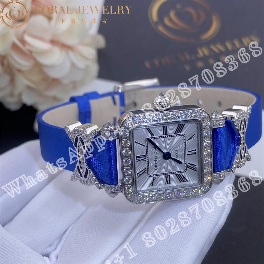 Charles Oudin Pansy Retro 20MM Watch with Elements Roman Style - Image 4