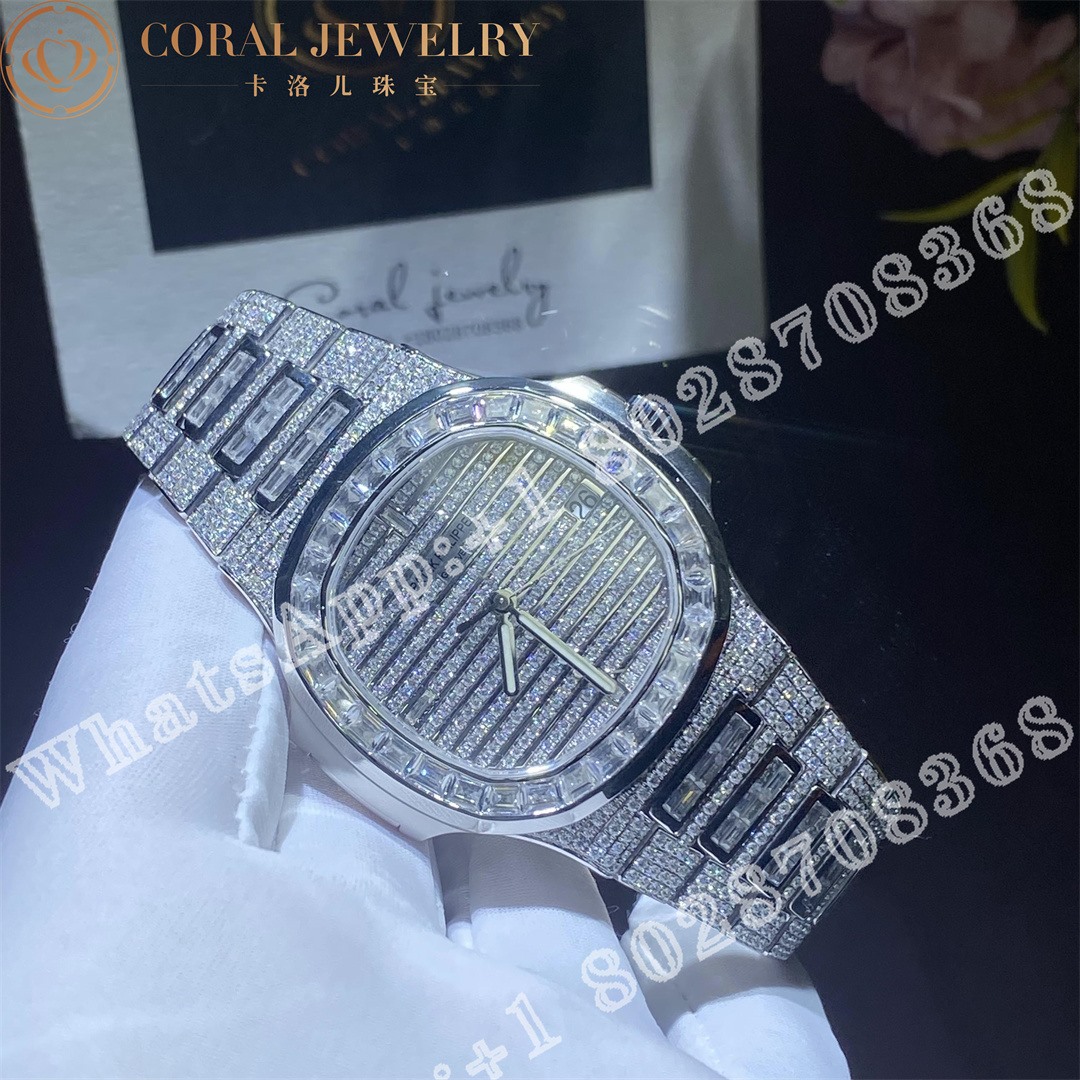 Patek Philippe Nautilus Diamond Watch 5719 10g Coral (6)