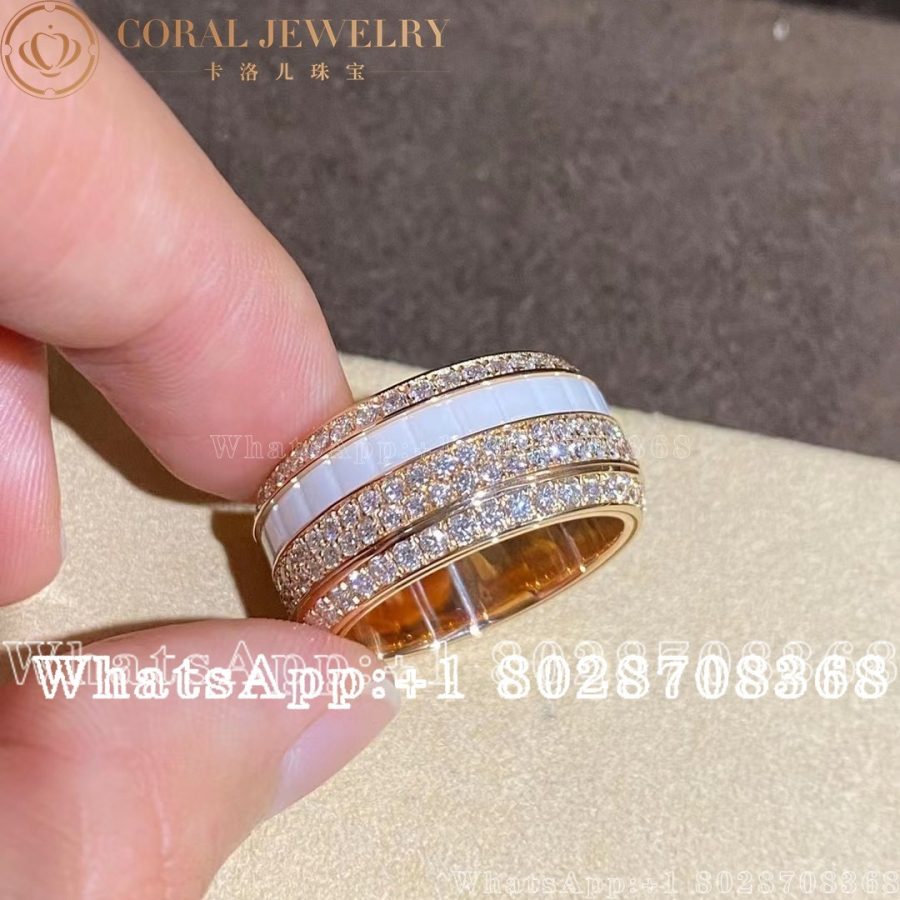 Piaget Possession Rose Gold Ceramic Diamond Ring G34P1H00 - Image 3