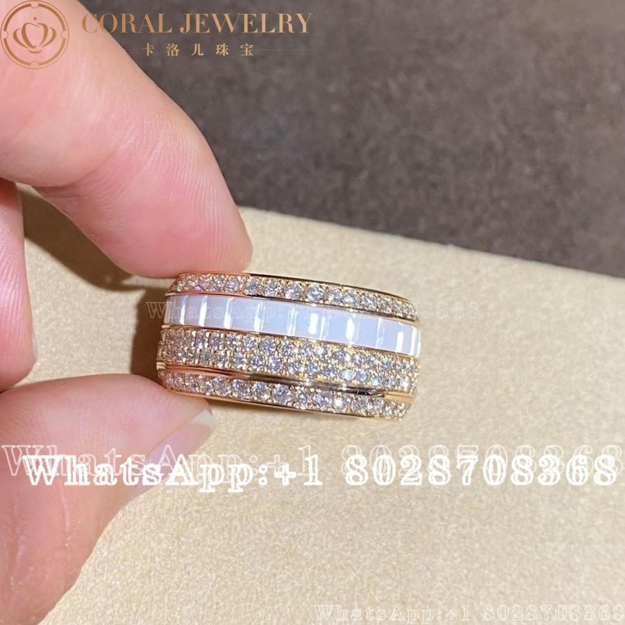 Piaget Possession Rose Gold Ceramic Diamond Ring G34P1H00 - Image 4