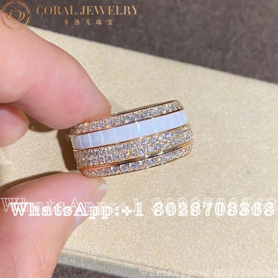 Piaget Possession Rose Gold Ceramic Diamond Ring G34P1H00 - Image 5