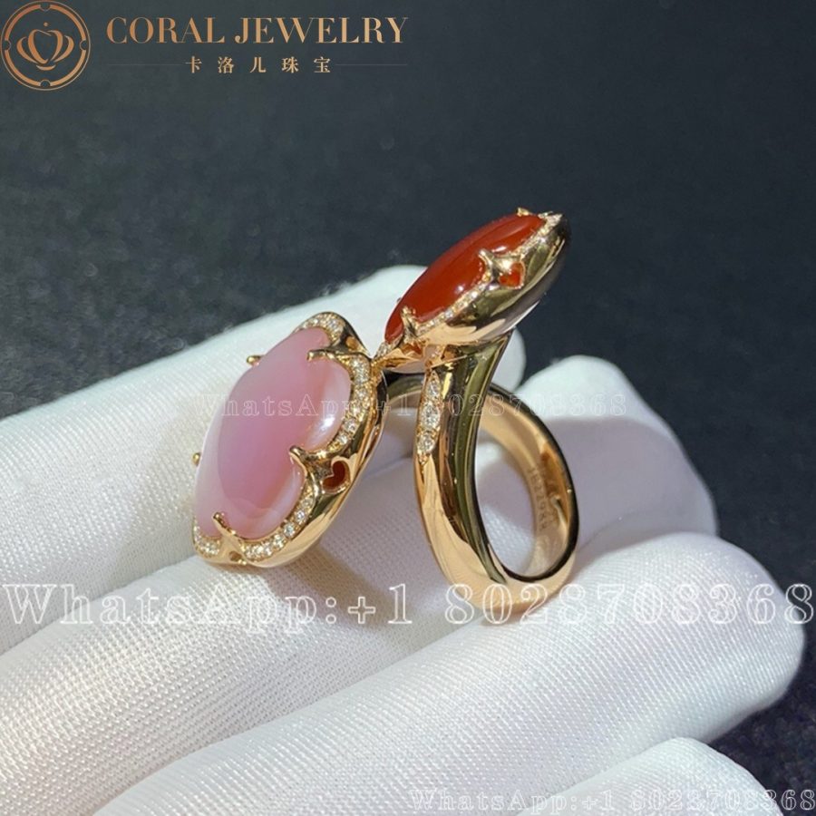 Pasquale Bruni Bon Ton Dolce Vita Contrarié Ring in 18k Rose Gold with Quartz and Pink Mother-of-Pearl - Image 3