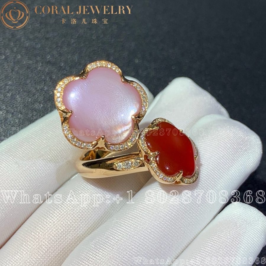 Pasquale Bruni Bon Ton Dolce Vita Contrarié Ring in 18k Rose Gold with Quartz and Pink Mother-of-Pearl - Image 5