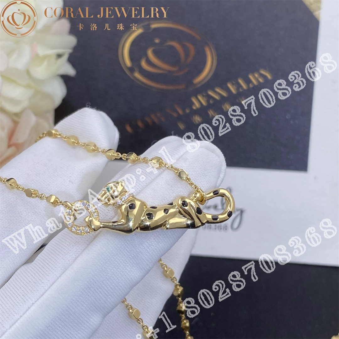 Cartier Panthere De Cartier Necklace Yellow Gold Diamonds B7224737 Coral (5)