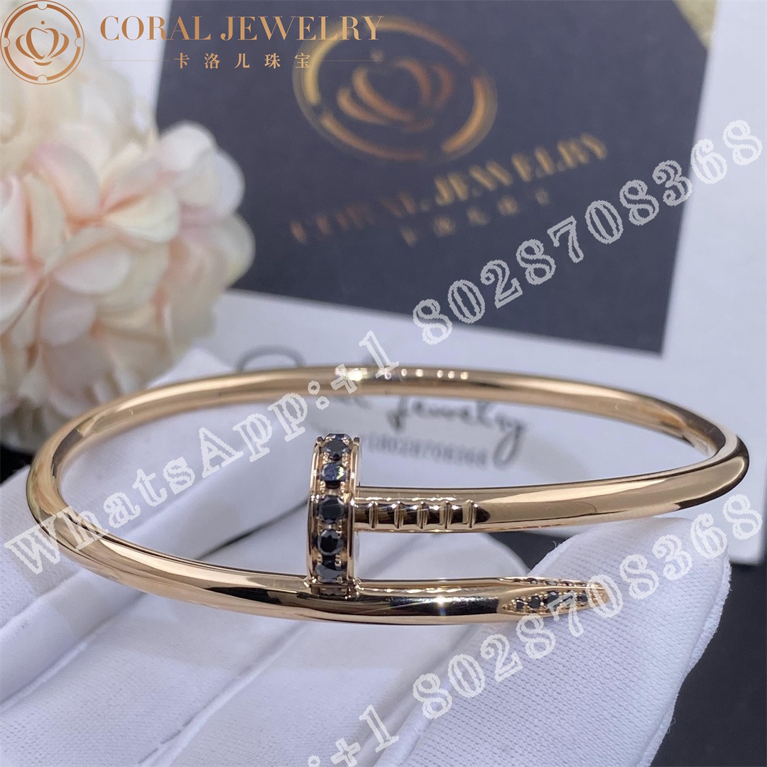 Cartier Juste Un Clou Bracelet Rose Gold Black Diamonds Coral (8)