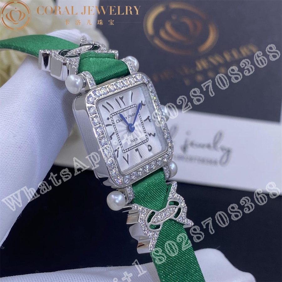 Charles Oudin Pansy Retro Quartz 20mm Silk, Diamond Watch with Elements Arabic Style - Image 3