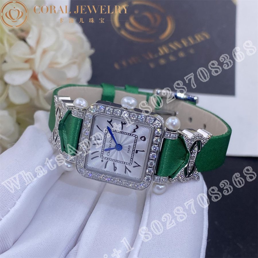 Charles Oudin Pansy Retro Quartz 20mm Silk, Diamond Watch with Elements Arabic Style - Image 4