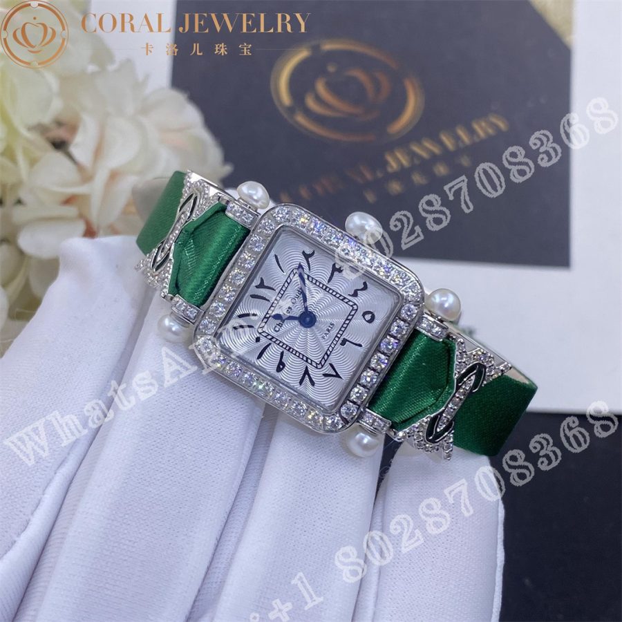 Charles Oudin Pansy Retro Quartz 20mm Silk, Diamond Watch with Elements Arabic Style - Image 5