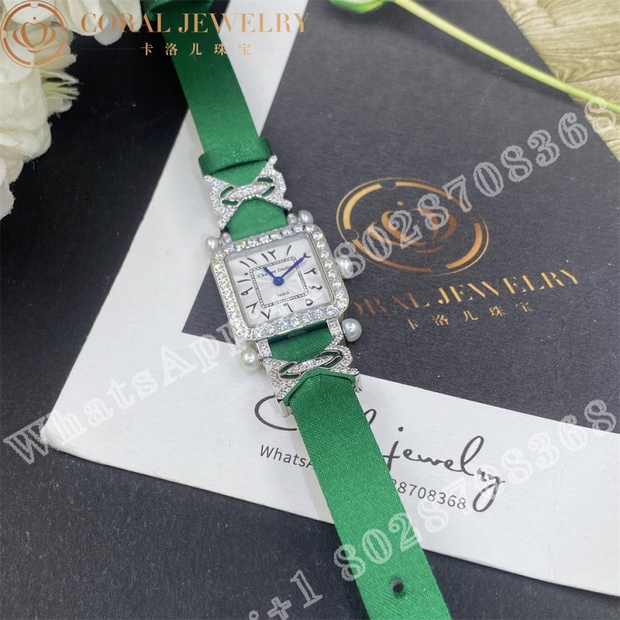 Charles Oudin Pansy Retro Quartz 20mm Silk, Diamond Watch with Elements Arabic Style - Image 6