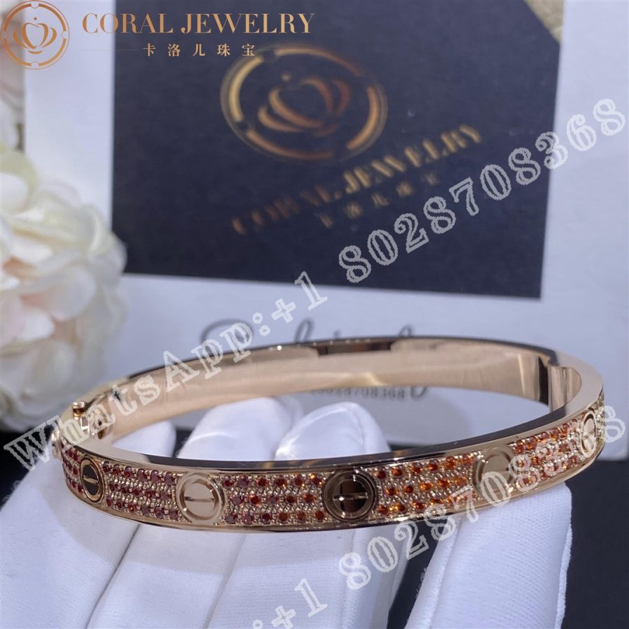 Cartier Love Bracelet Rose Gold Pave Sapphire - Image 8